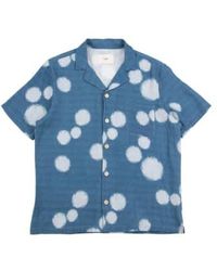 Folk - Soft Collar Shirt Woad Dot Print / Xl - Lyst