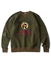 Buzz Rickson's - Crew Neck "bring Up Father" Br69064 Olive M - Lyst