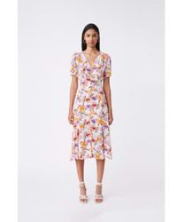 Suncoo - Caitlin Floral Print Midi Dress - Lyst