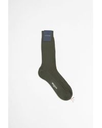 Bresciani - /cotton Blend Short Socks Militare/moka L - Lyst