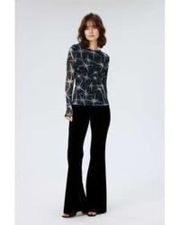 Diane von Furstenberg - Ruthette Flared Velvet Trousers Size: L, Col: Bl Xl - Lyst