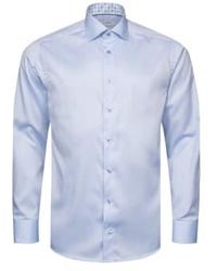 Eton - Sky Contemporary Fit Signature Twill Shirt Geometric Contrast Details 10001210621 - Lyst