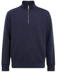 J.Lindeberg Navy Kiyan Quarter Zip Sweater in Blue for Men | Lyst