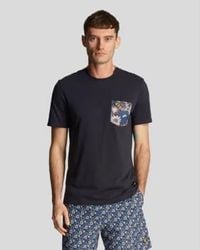 Lyle & Scott - Ts2037v camisa bolsillo impresión floral en marina oscura - Lyst