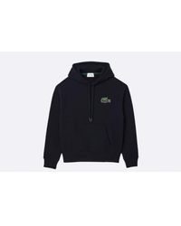 Lacoste - Loose Fit Hooded Organic Cotton Jogger Sweatshirt - Lyst