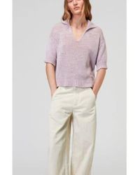 Roberto Collina - Knit Short Sleeve Polo M / Lilac - Lyst