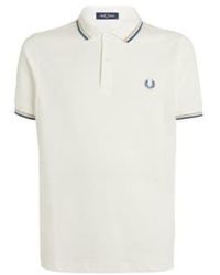 Fred Perry - Slim fit twin polo polo blanche-neige / gris / bleu - Lyst