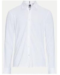 BOSS - S-roan-kent Jersey Stretch Cotton Shirt 50513759 100 S - Lyst