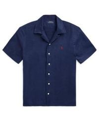 Ralph Lauren - Linette à manches courtes bleu marine chemise sport classique - Lyst