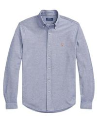 Ralph Lauren - L/s Oxford Knit Shirt M Navy - Lyst