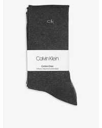 Calvin Klein - 3 packroll -top -socken in schwarz/grau - Lyst