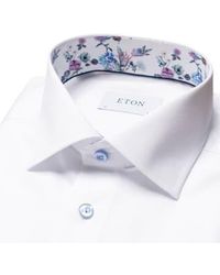 Eton - Weißer zeitgenössischer passform signature twill -shirt - Lyst