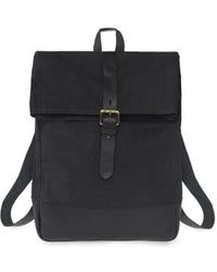 VIDA VIDA - Cotton Canvas And Leather Roll Top Backpack - Lyst