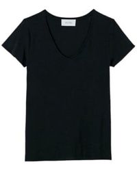 American Vintage - T Shirt Jacksonville V Donna Navy - Lyst