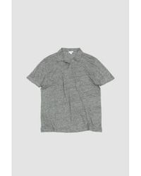 Sunspel - Linen Polo Shirt Mid Melange - Lyst