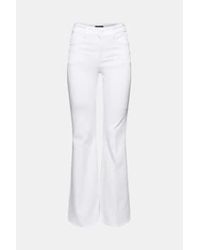 Esprit - Bootcut jeans con pliegues prensados blancos - Lyst