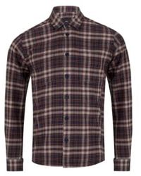 Remus Uomo - Flannel Check Overshirt Navy / Red L - Lyst