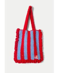 Damson Madder - Blue Stripe Frill Crochet Bag Multi / Onesize - Lyst