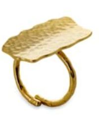 Nkuku - Huron Hammered Ring Band One Size Plated - Lyst