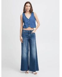 Ichi - Jeans larges twiggy 32 "- bleu clair - Lyst