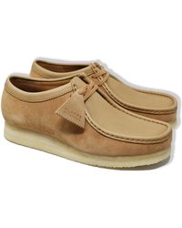 Clarks Hellbraune Combi Wallabee Wildlederschuhe