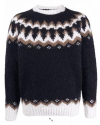 Eleventy - Sweater In Fairisle Patterned Cashmere Blend L - Lyst