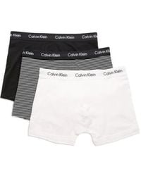 Calvin Klein - Cotton Stretch Trunks White Stripe Small - Lyst