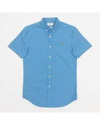 Farah - Brewer camisa manga corta en azul - Lyst