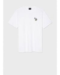 Paul Smith - Rainbow shadow zebra klassiker t-shirt col: 01 weiß, größe: x - Lyst