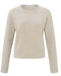 Yaya - Chenille Sweater With Crewneck And Long Sleeves Silver Lining Beige Xs - Lyst