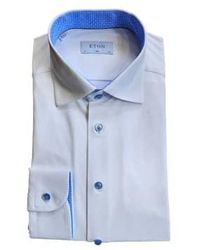 Eton - Weiß schlanker fit vier-wege-stretchhemd mit kontrastdetails 10001226900 - Lyst