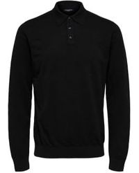 SELECTED - Berg Ls Knit Polo Xl - Lyst
