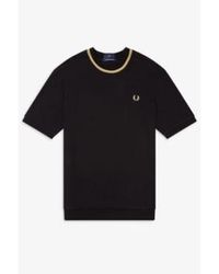Fred Perry - Crew Neck Pique T Shirt Champagne M - Lyst