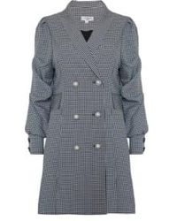Jovonna London - White Check Pam Coat Dress S - Lyst