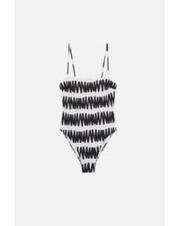 Compañía Fantástica - Summer Vibes Striped Straight Neckline Swimsuit S - Lyst