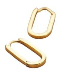 Posh Totty Designs - 18ct Plated Hinged Oval Link Hoop Earrings Plated - Lyst