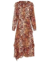 Hayley Menzies - Hayley Zies Cheetah Frill Silk Shirt Dress - Lyst