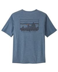 Patagonia - T-shirt capilene coole tägliche grafische uomo skyline/dienstprogramm blau - Lyst