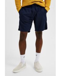 SELECTED - Dark Sapphire Brody Linen Shorts Navy / S - Lyst