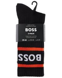 BOSS - 3 Pack Rib Stripe Sport Socks /white/ 39-42 - Lyst