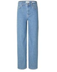 SELECTED - Eloise-erin High Waist Wide Fit Jeans Medium 27 - Lyst