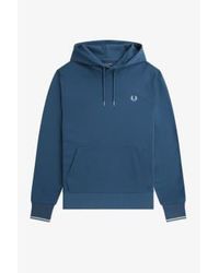 Fred Perry - Tipped Hooded Sweatshirt Midnight Small - Lyst