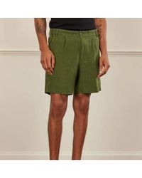 Percival - Pleated Linen Shorts Est - Lyst