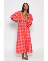 Sundress - Rosine Gingham Print Puff Sleeve Dress Size: Xs/s, Col: Xs/s - Lyst