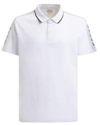 Guess - Pique tape normales fit polo -hemd weiß - Lyst