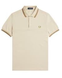 Fred Perry - Slim Fit Twin Tiped Polo Forne / Caramel foncé / caramel foncé - Lyst