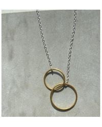 CollardManson - Double Hoop Necklace Chain With Gold Oxid Gold - Lyst