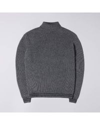 Edwin - Pull à col roulé en laine gris chiné et ligne acrylique - Lyst