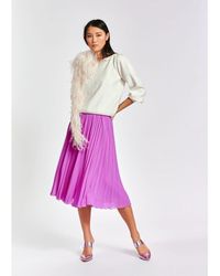 Essentiel Antwerp Zalerie Plisse Midi Skirt Lilac - Purple