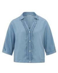 Yaya - Chambray Batwing Top With V Neckline - Lyst